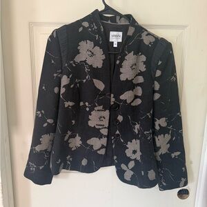 Armani Collezioni Women's Black and Gray Floral Blazer
